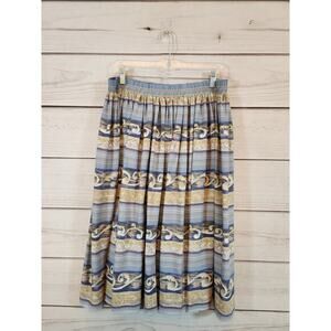 Stonebridge Women's Multicolor Floral Elastic Waist A-Line Midi Skirts Size‎ 1X